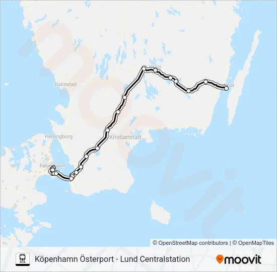 ÖRESUNDSTÅG Train Line Map