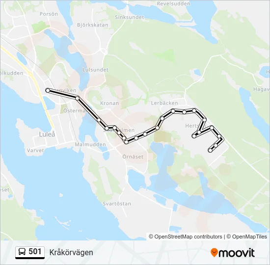 501 Bus Line Map