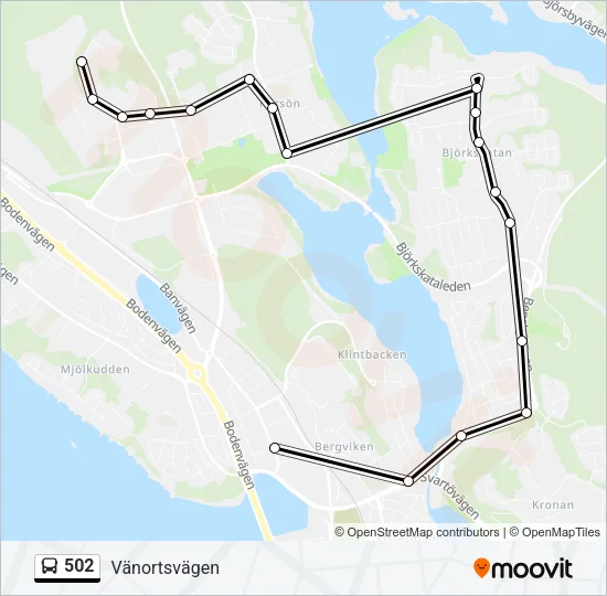 502 Bus Line Map