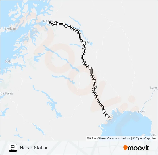 VY NATTÅG  Line Map
