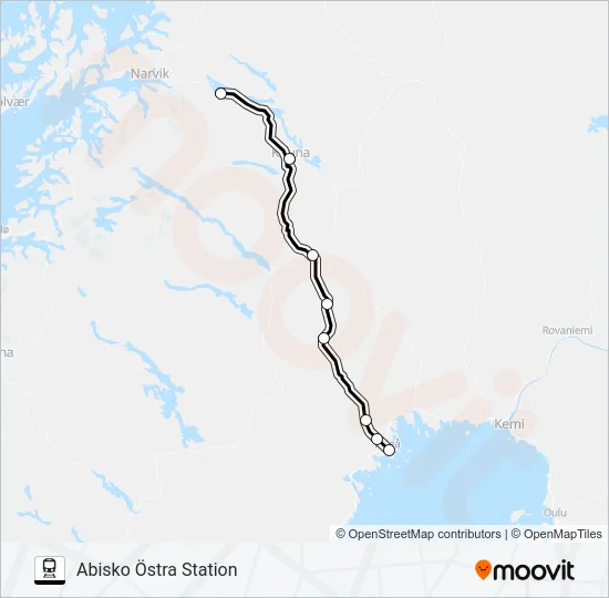 VY NATTÅG  Line Map