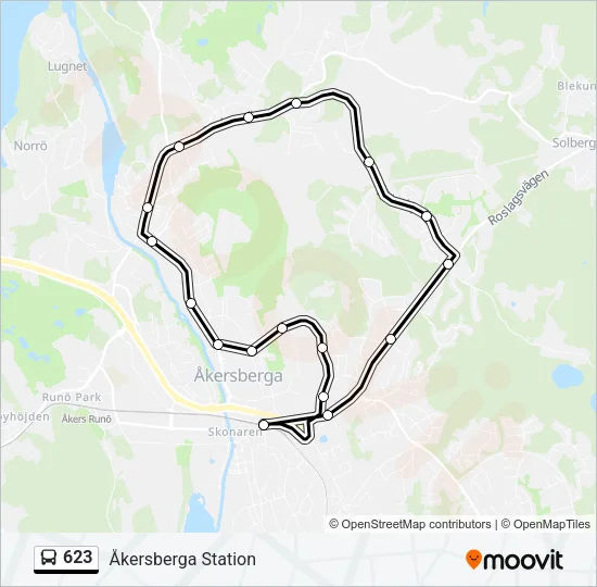 623 Bus Line Map