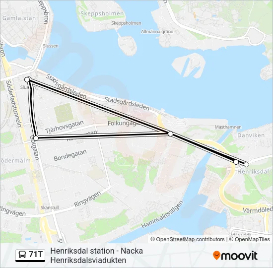 71T Bus Line Map