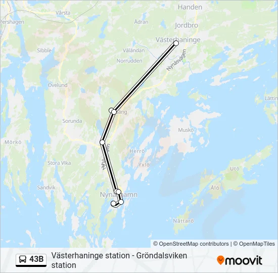 43B Bus Line Map