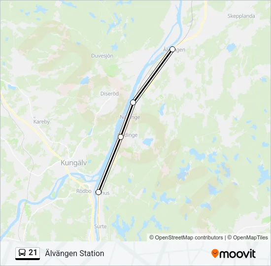 21 Bus Line Map