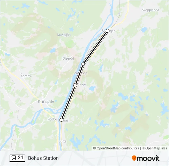 21 Bus Line Map