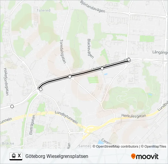 X Light Rail Line Map