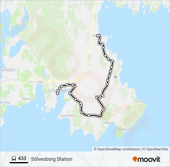 433 Bus Line Map