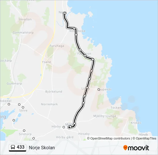 433 Bus Line Map