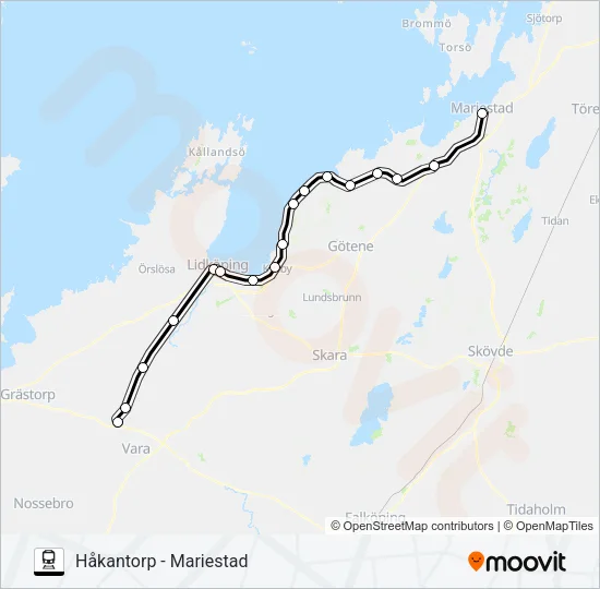 VÄSTTÅGEN  Line Map