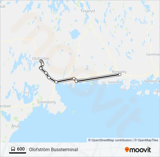 600 Bus Line Map