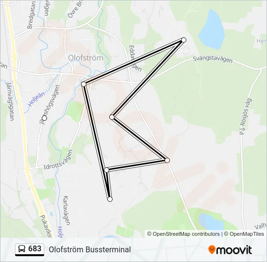 683 Bus Line Map