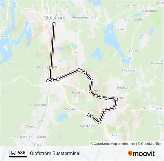 686 Bus Line Map