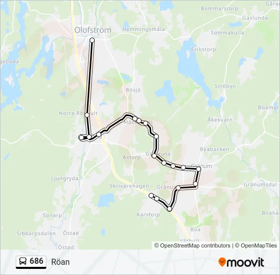 686 Bus Line Map