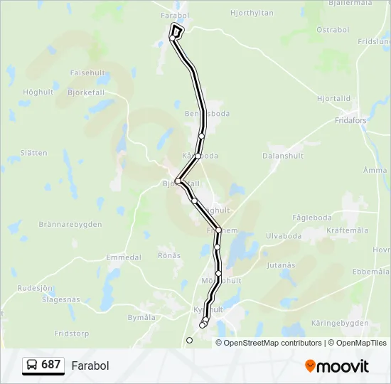 687 Bus Line Map