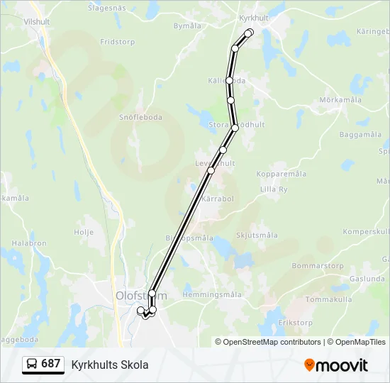 687 Bus Line Map