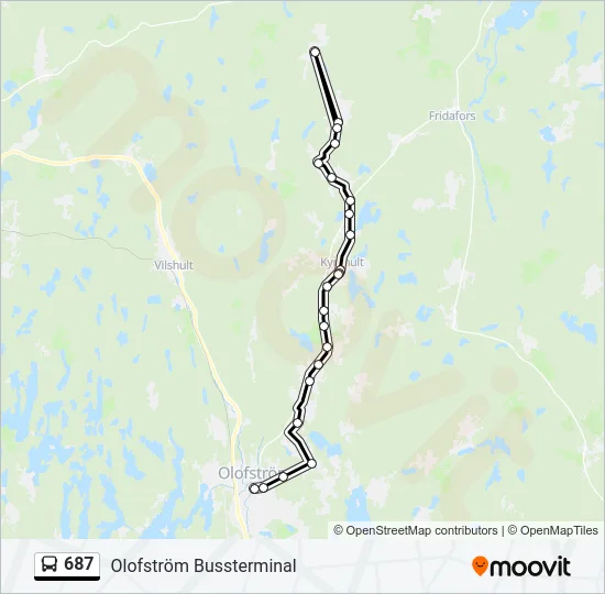 687 Bus Line Map