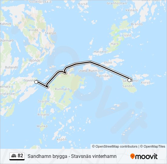 82 färja Linje karta