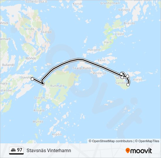 97 färja Linje karta