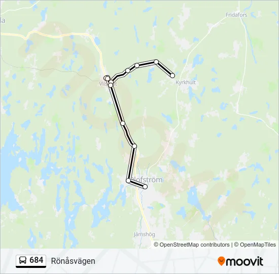 684 Bus Line Map