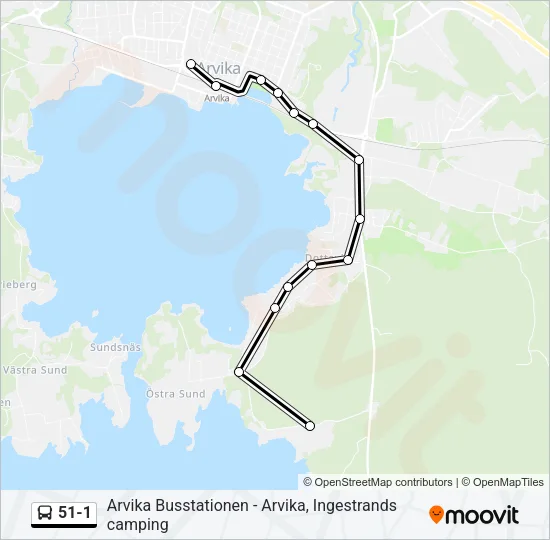 51-1 Bus Line Map