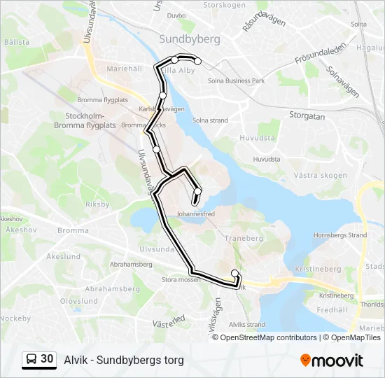 30 Bus Line Map
