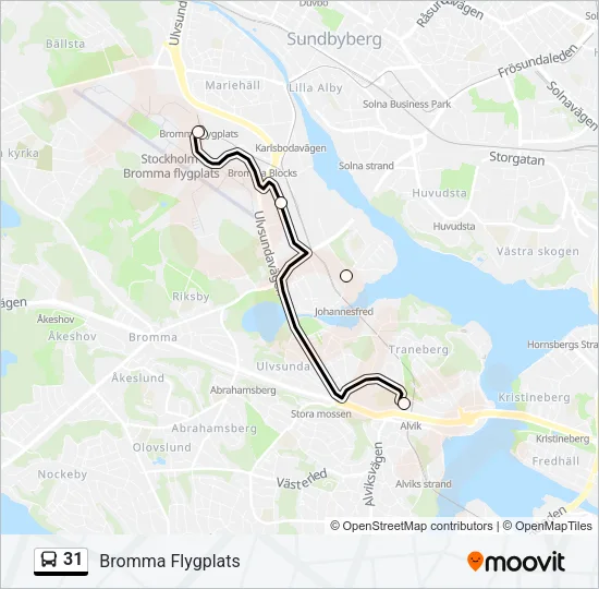 31 Bus Line Map