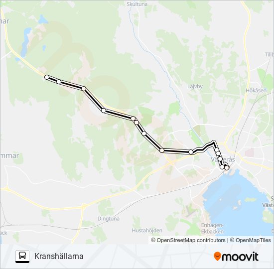 114A bus Line Map