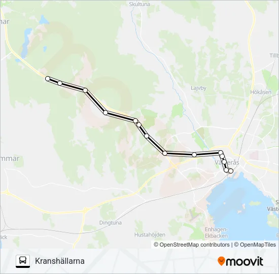114A Bus Line Map