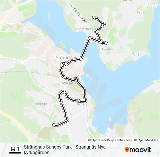 1 Bus Line Map