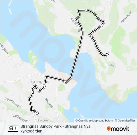 1 Bus Line Map