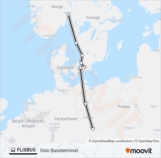 FLIXBUS  Linje karta