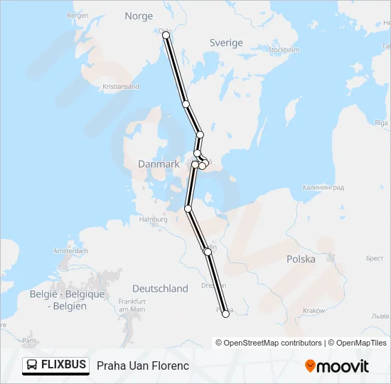 FLIXBUS Bus Line Map
