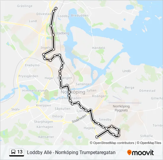 13 Bus Line Map