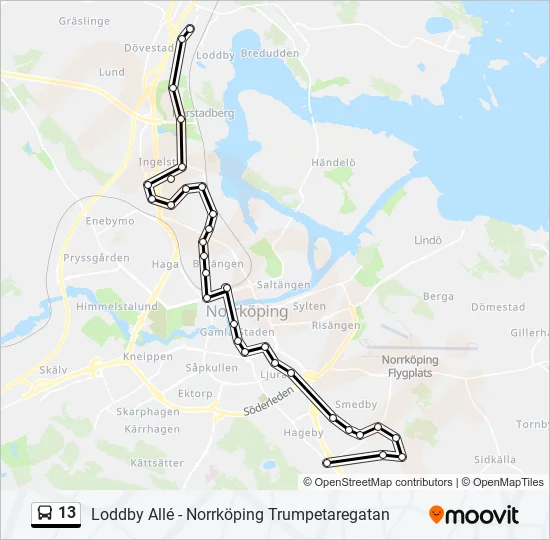 13 Bus Line Map