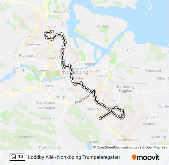 13 Bus Line Map