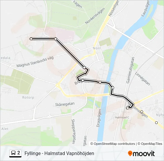 2 Bus Line Map