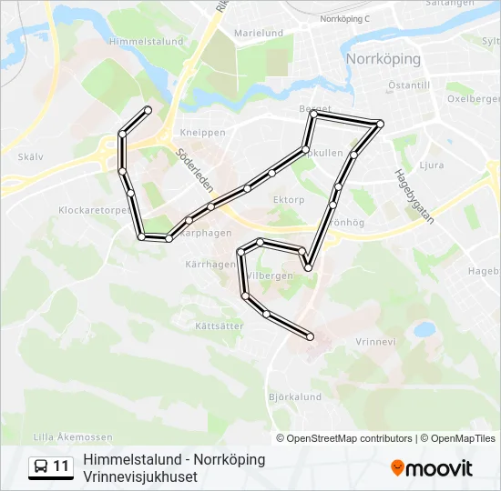 11 Bus Line Map