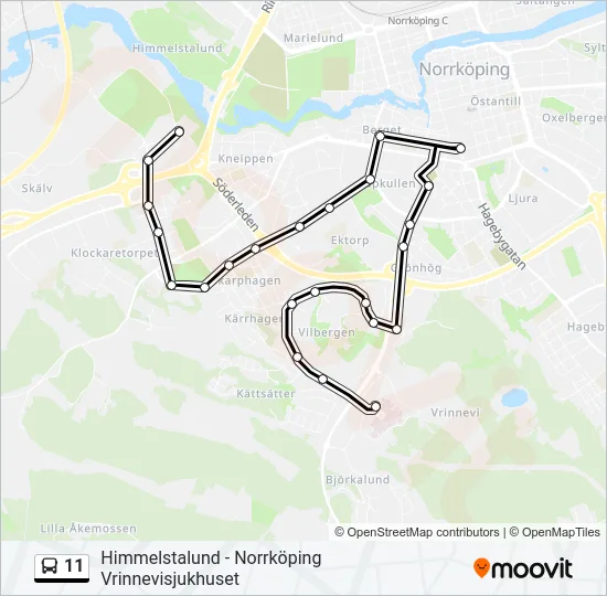 11 Bus Line Map