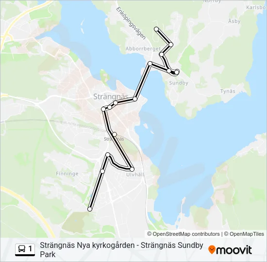 1 Bus Line Map