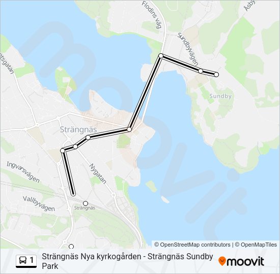 1 Bus Line Map