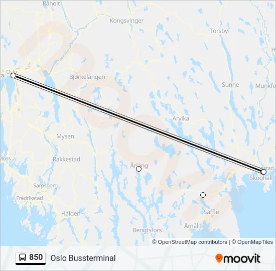 850 Bus Line Map