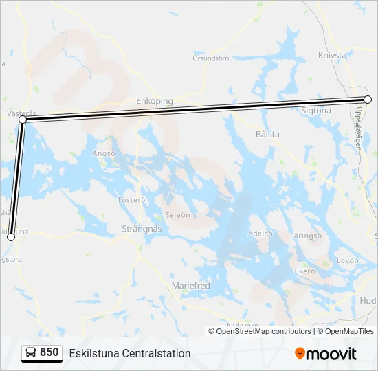 850 Bus Line Map