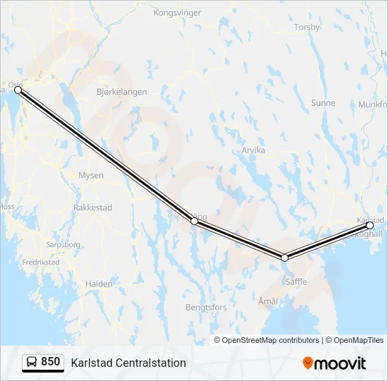 850 Bus Line Map