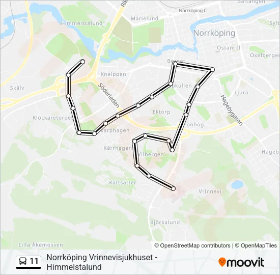 11 Bus Line Map