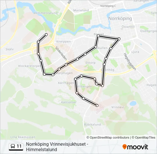 11 Bus Line Map