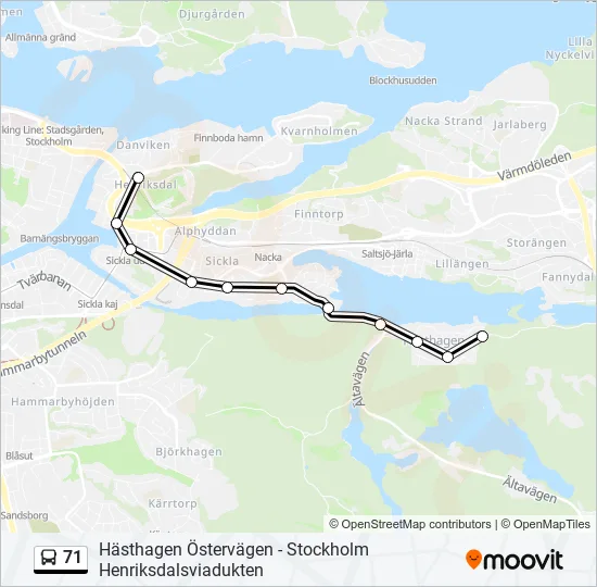 71 Bus Line Map