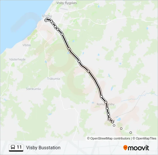 11 Bus Line Map