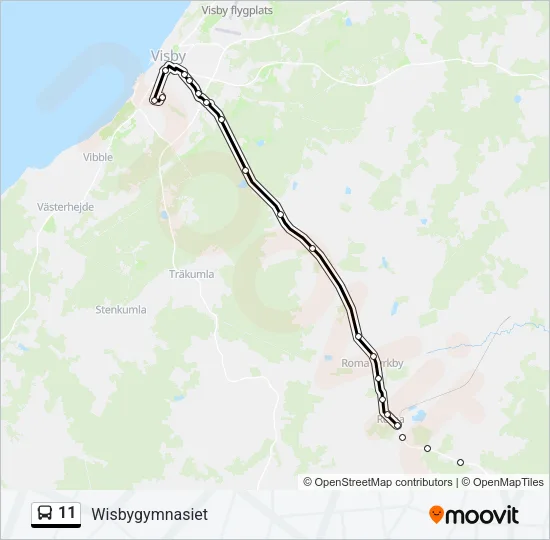 11 Bus Line Map