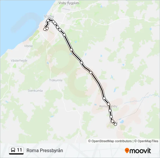 11 Bus Line Map